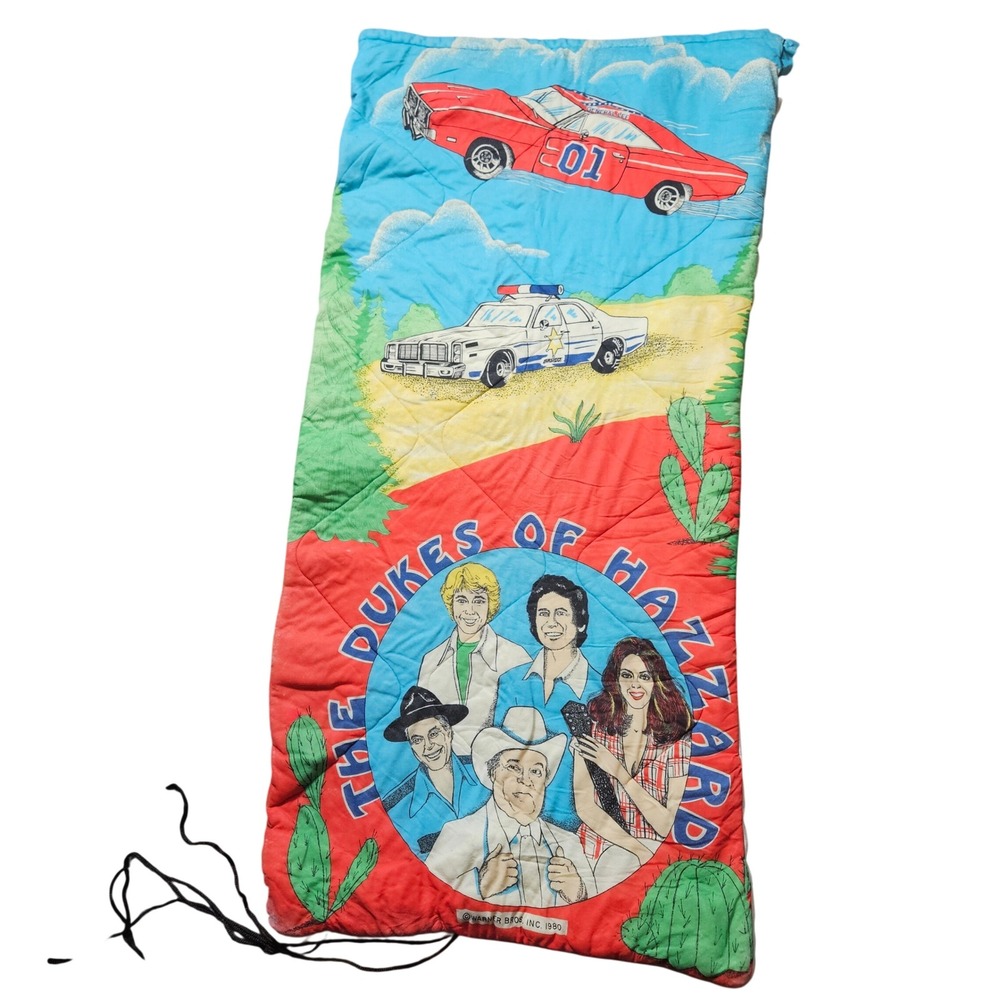 Vintage 1980 Dukes of Hazzard Sleeping Bag Warner Bros Collectible Memorabilia